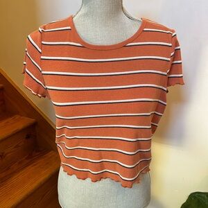 Striped Orange Crop Top